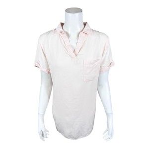 Side Stitch Dip Dye Tencera Short-Sleeves Pullover Top Rose Quartz Medium Size
